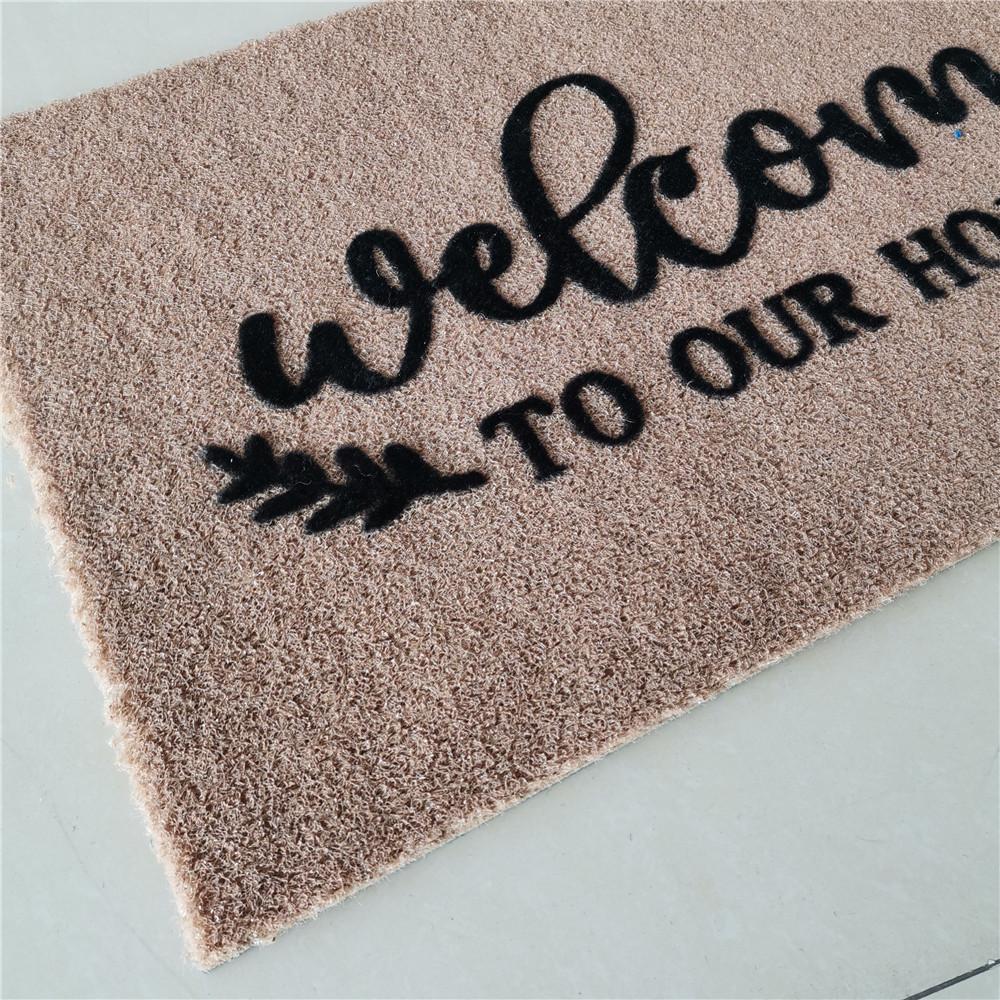 Natural solid color coconut palm doormat