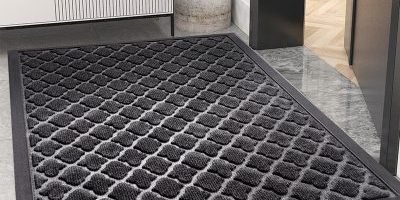 Blue thickened rubber door mat (3)
