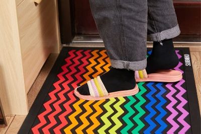 Soft iridescent pretty PVC doormat (1)