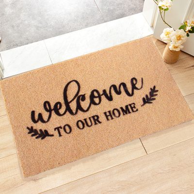 Tan faux coconut fiber door mat (2)